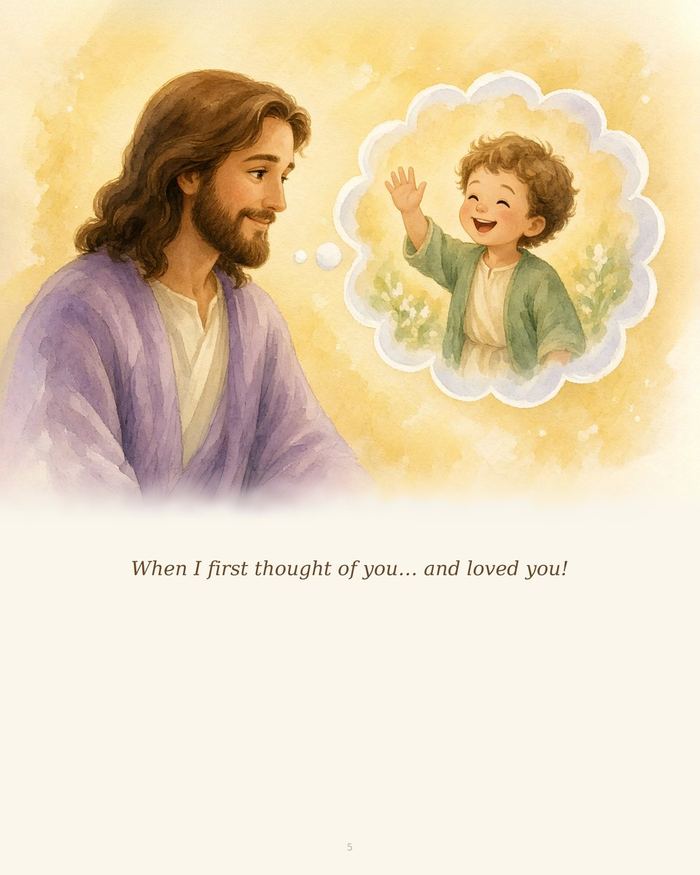 Jesus thinking of a child: When I first thought of you, and loved you!