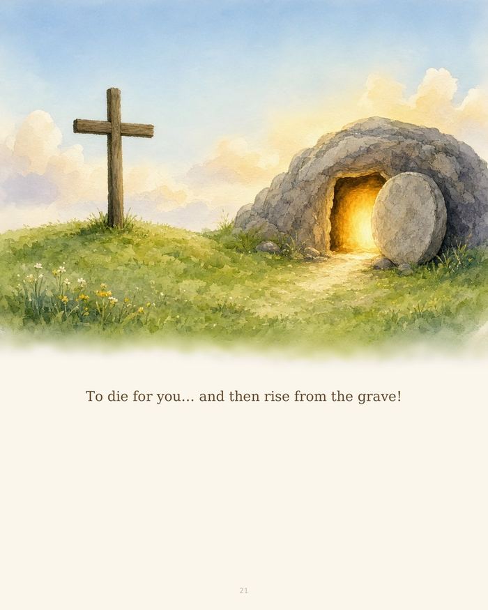 The cross and empty tomb: To die for you, and then rise from the grave!
